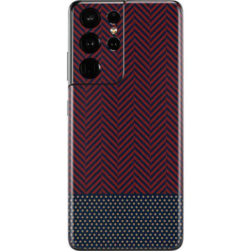 Blocked Polka Dot Chevron Galaxy S21 Ultra 5G Skin